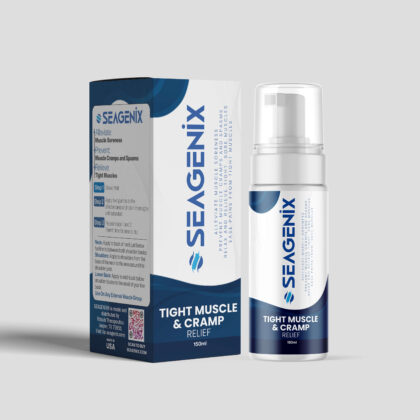 SeaGenix magnesium sulfate muscle cramp and spasm relief box and bottle